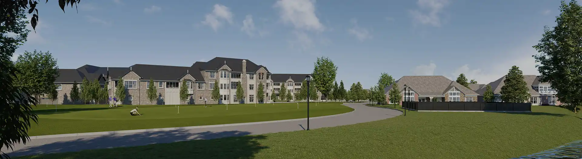 Golf course behind Gray Eagle Apartments